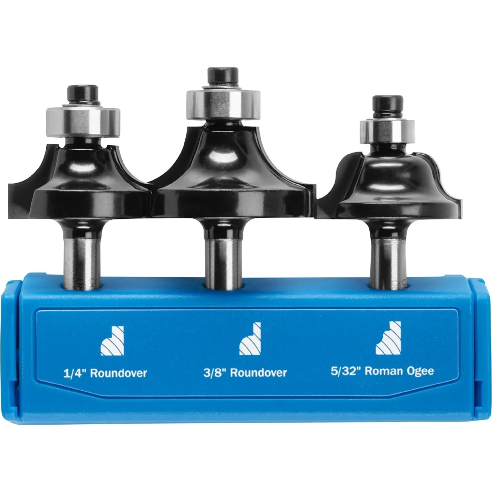 7-Piece Decorative Router Bit Set with Modular Storage Case for Woodworking Enthusiasts
