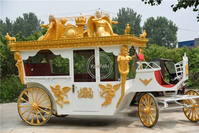 2022 Exhibition Horse Carriage Wedding Electric Horse Luxury Attractions Sightseeing Carriage for Sale