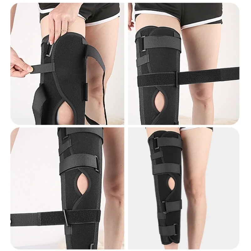 Knee Immobilizer Brace Breathable Knee Brace & Stabilizer Full Leg Support Brace for Surgery Recovery, Knee Injury Dropshipping