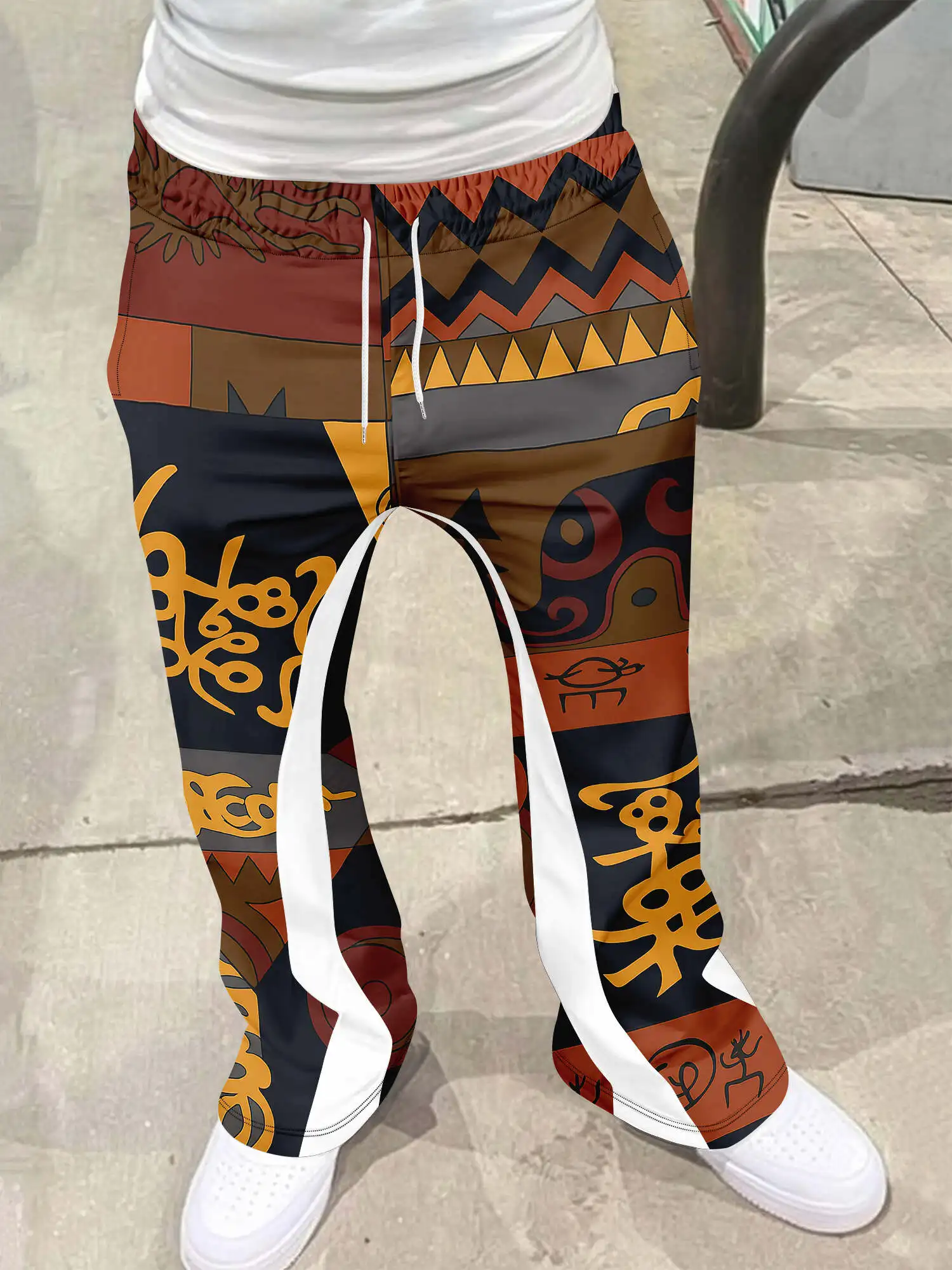 

Casual Sweatpants Mid Waist Sporty Female Clothes Streetwear Hip Hop Vintage Pants Y2k Flared Pants Men Loose 3D Print Trousers