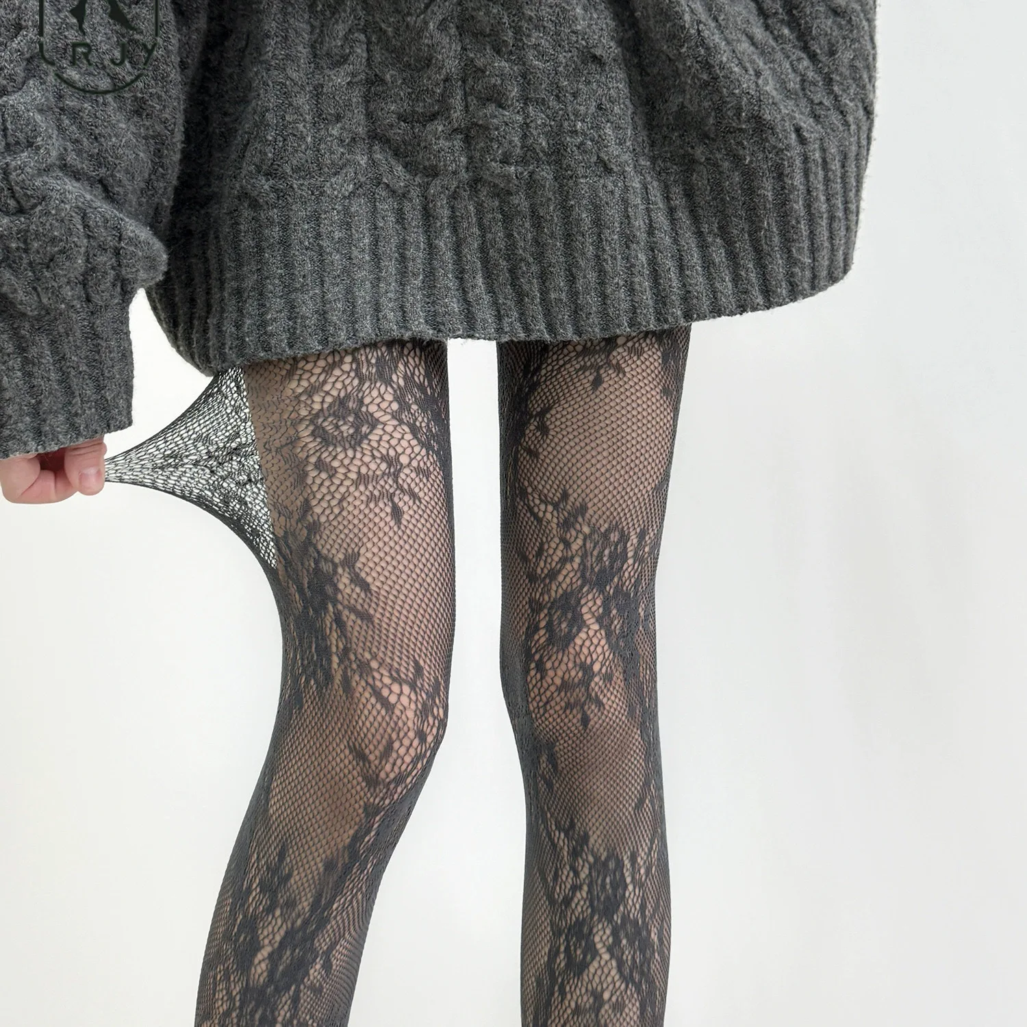 1/5 Stück Retro Durchbrochene Blumen Damen Netzstrumpfhose Modische Sexy Jacquard Atmungsaktive Bequeme Lässige Lange Socken – Detail 6