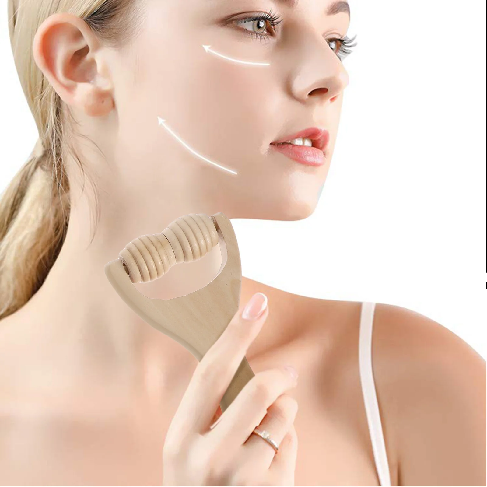 

4Pcs Wooden Massage Roller Set Handheld Body and Face Massager Tools Natural Ergonomic Design for Neck Back Legs Portable Self