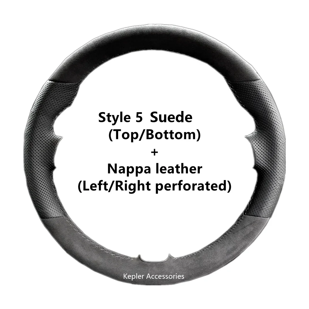 High Quality Genuine Leather Suede Hand Sew Steering Wheel Cover Wrap Car Accessories Specifically for Audi RS3 RS4 RS5 S3 S4 S5 6
