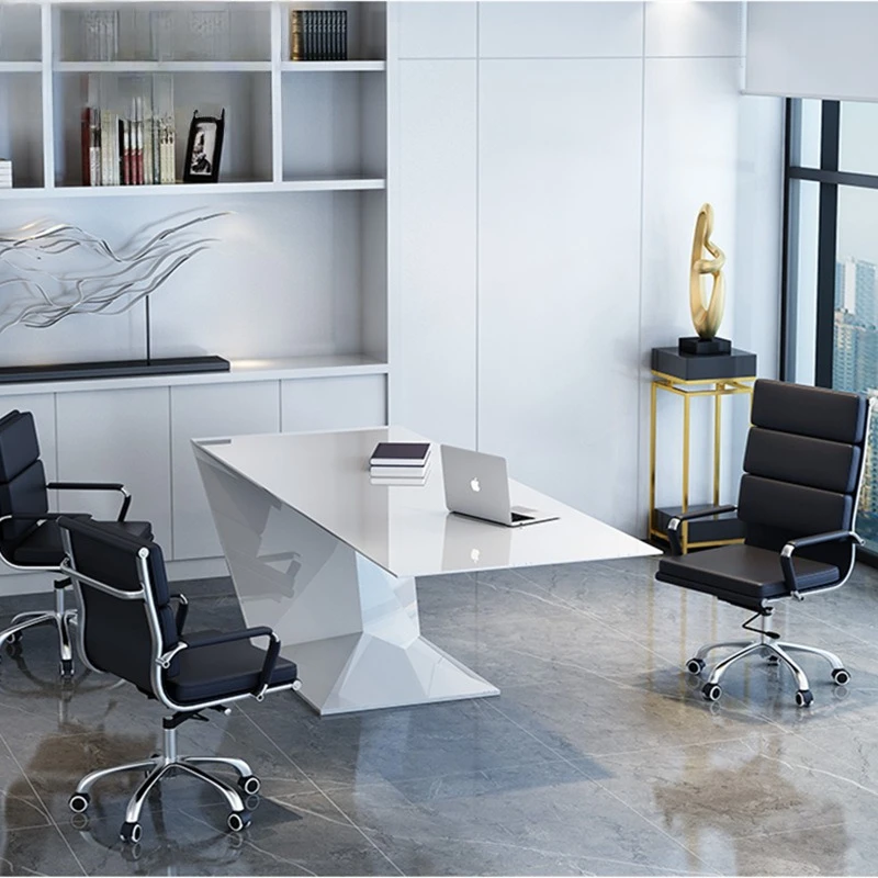 Móveis de escritório simples e modernos combinação de mesa e cadeira chefe