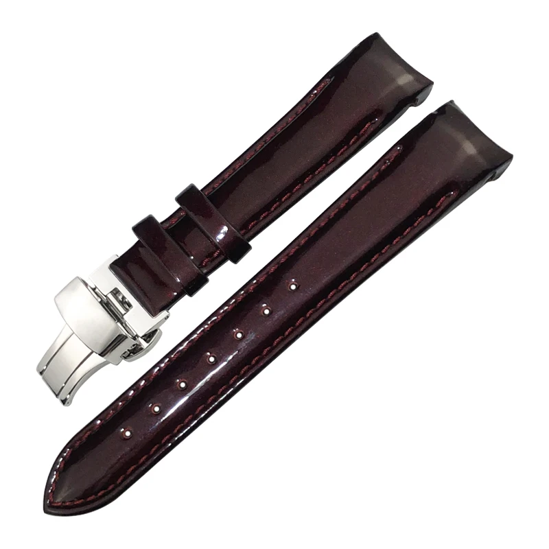 18mm Curved End Colorful Women Watchband Fit for Tissot T035 T035.207 36mm Dial White Cowhide Leather Watch Strap Bracelets