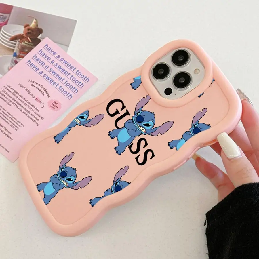 Casing Ponsel TPU Lembut Modis Sudut Jahit Disney untuk Xiaomi Redmi Note 8 9 10 11 12 Pro 9S 10Lite 10S 14 13 14 Pro Plus