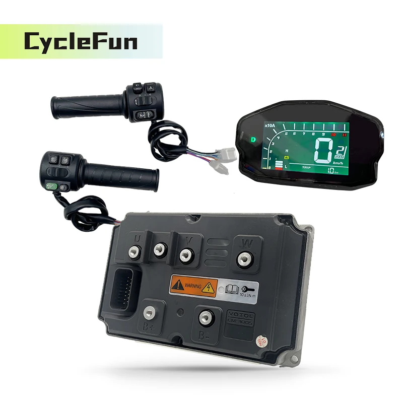 

VOTOL EM300S Brushless Controller Peak 700A T08 Throttle & DKD Display For 8KW-10KW PMSM Mid-Drive Motor or Hub Motor