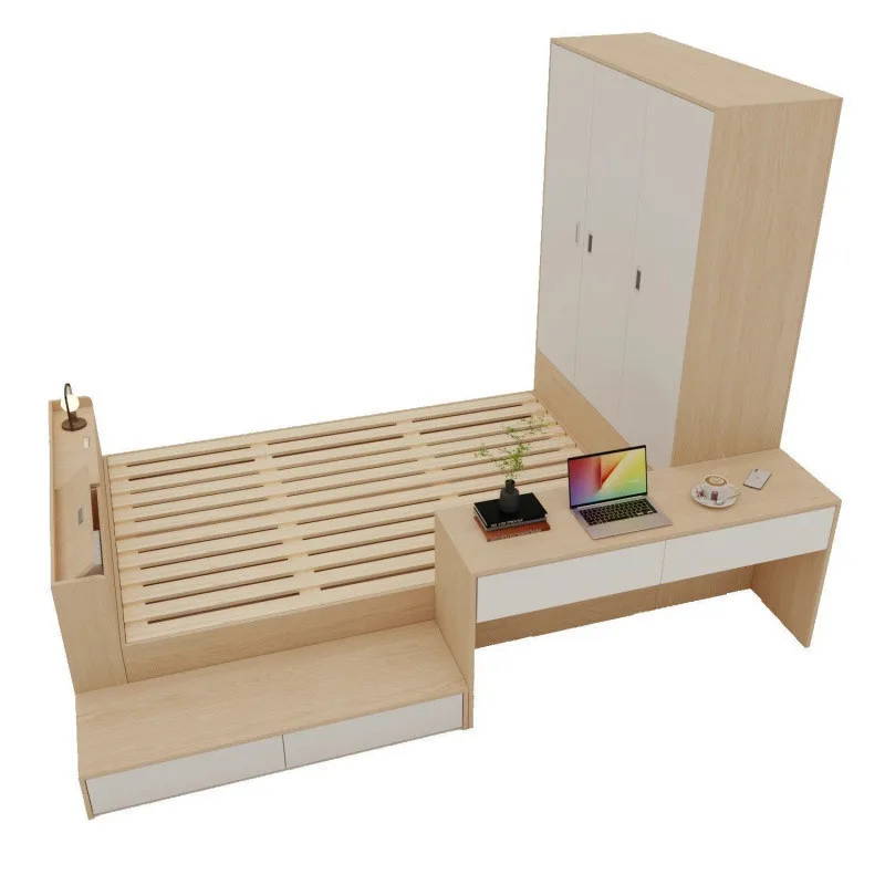 

bedside, desk, pedal, integrated, bed small room, space saving