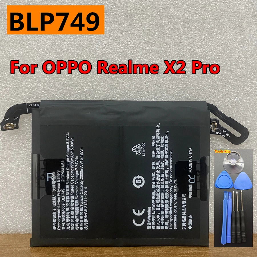 New High Quality BLP749 4000mAh Mobile Phone Battery For OPPO Realme X2 Pro RMX1931 Replacement Batteries