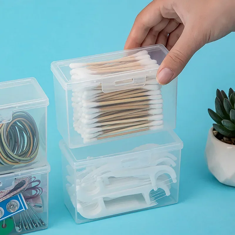 Clear Plastic Boxes Portable Beads Containers with Lid Mini Square Case Crafts Storage Organizers for Business Cards Small Items