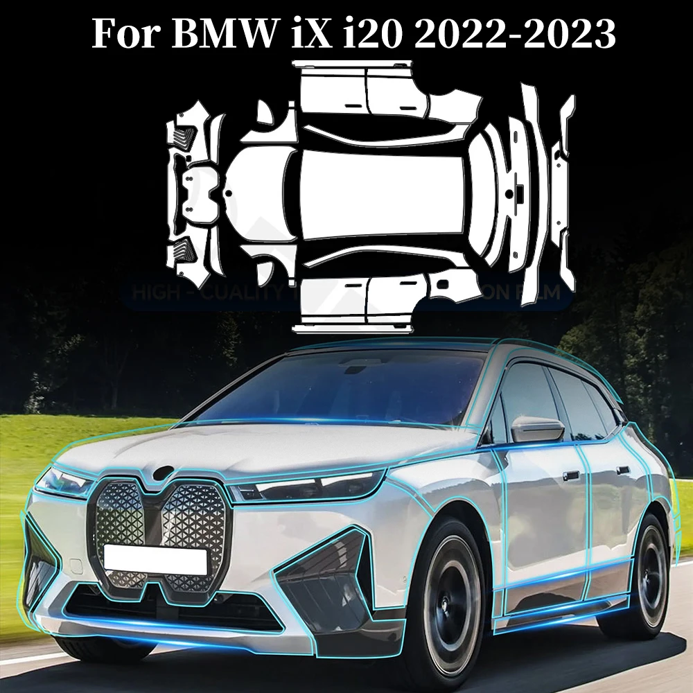 

Для BMW iX i20 2022-2023 Защитная пленка из ТПУ от царапин, предварительно вырезанная PPF кузов автомобиля, прозрачный бюстгальтер, устойчивый, невидимый, ремонтный