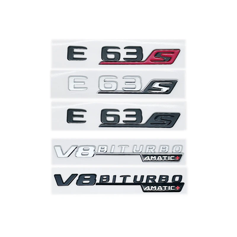 3D плоский шрифт ABS E63 E63S V8 Biturbo 4Matic AMG эмблема наклейка для Mercedes Benz W213 наклейка с логотипом багажника автомобиля