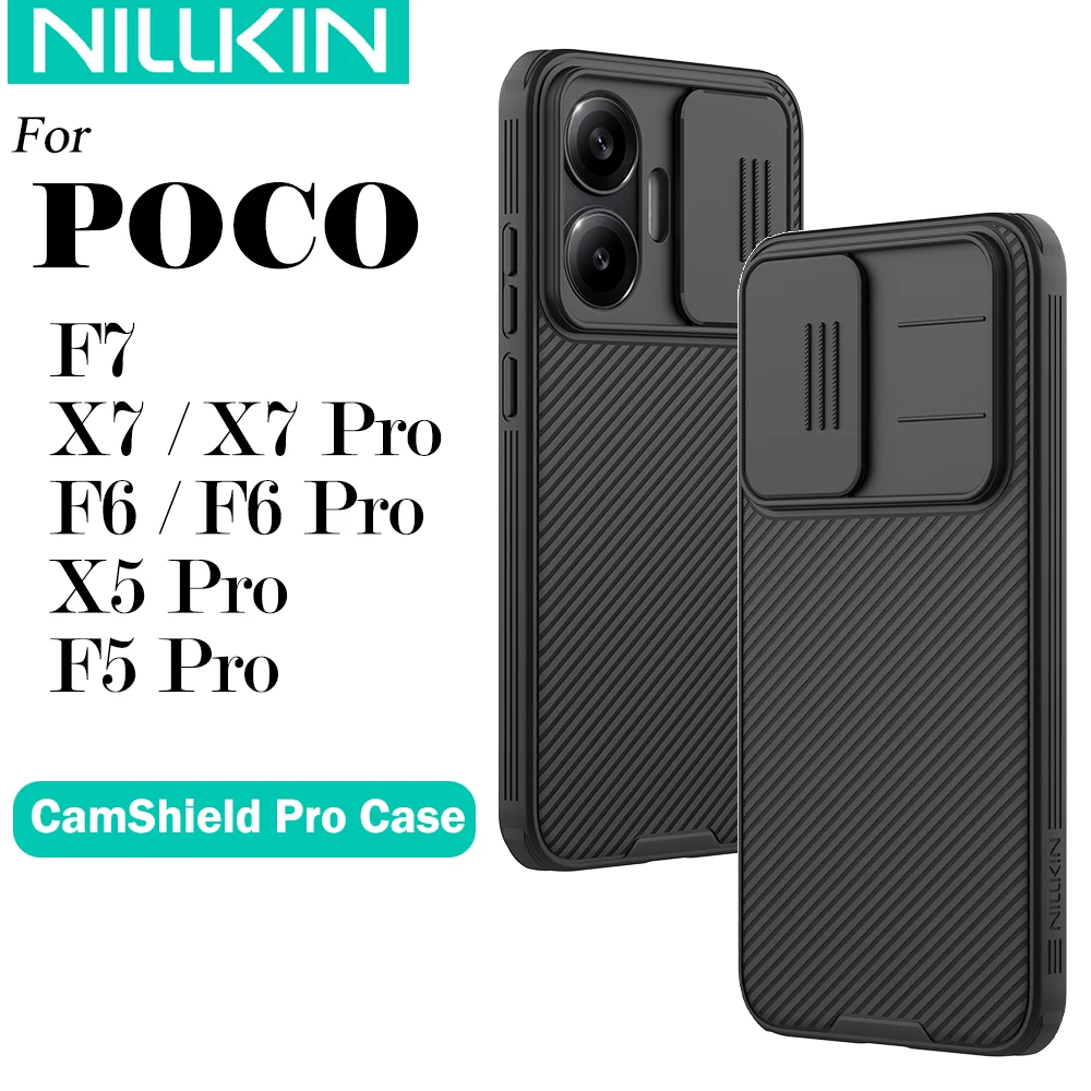 

Nillkin For Poco F7 X7 Pro X7 F6 Pro F6 X5 Pro F5 Pro CamShield Pro Case with Slide Camera Cover Protector Hard PC+TPU Cover