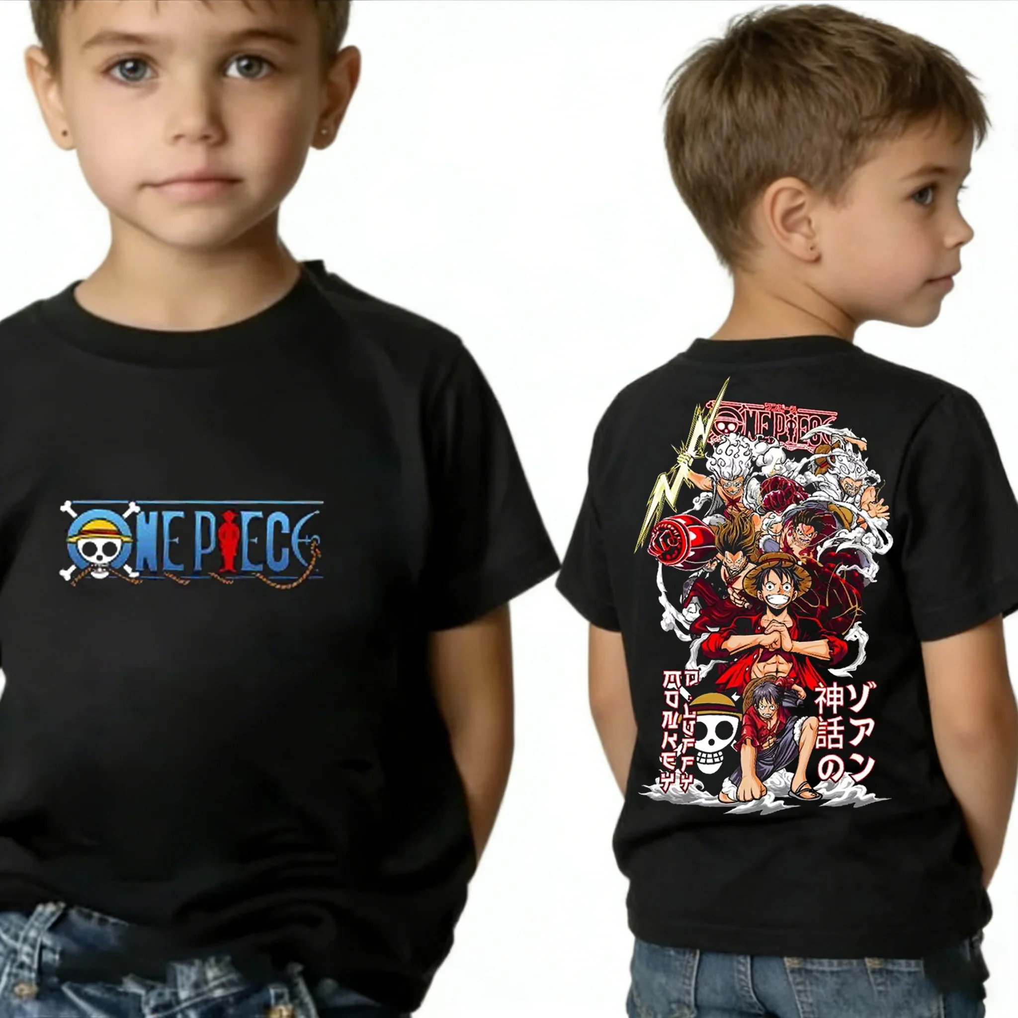 Uma peça menino menina manga curta topos verão crianças t camisa anime luffy zoro nami chopper roupas bonitos dos desenhos animados camisetas presentes de aniversário