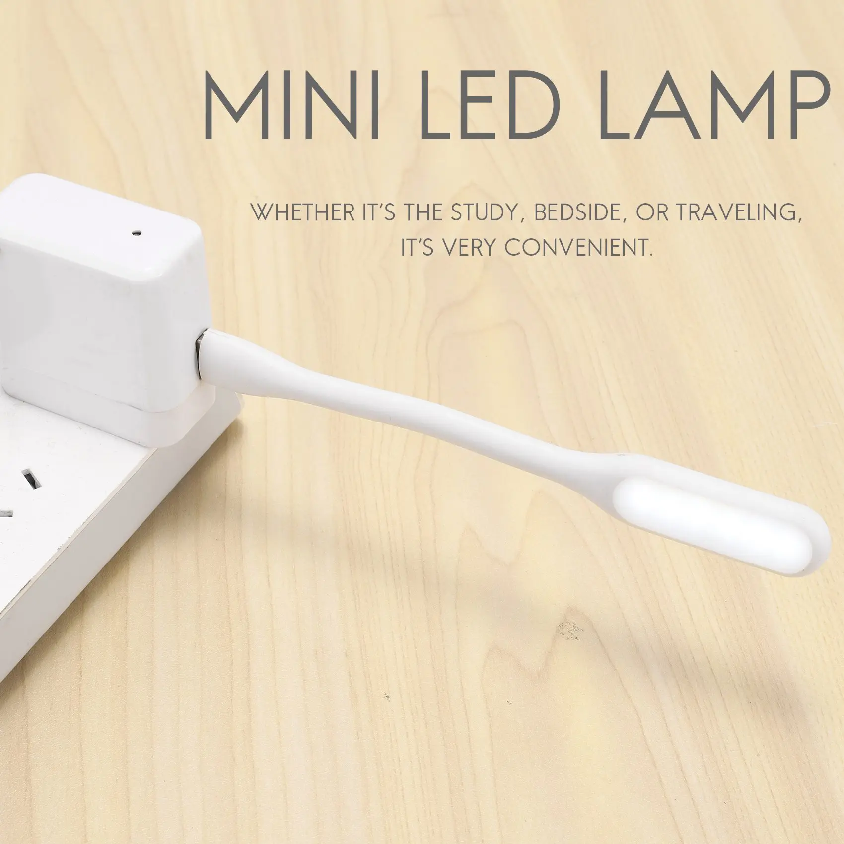 ABZV-Mini lâmpada LED portátil USB flexível 5V 1,2W para luz de mesa cor aleatória