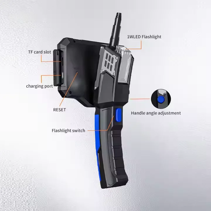 daBRK-M4T28 High Definition Three-Camera Industrial Endoscope for Automotive Repair & Pipeline Inspection with Large LCD Screen