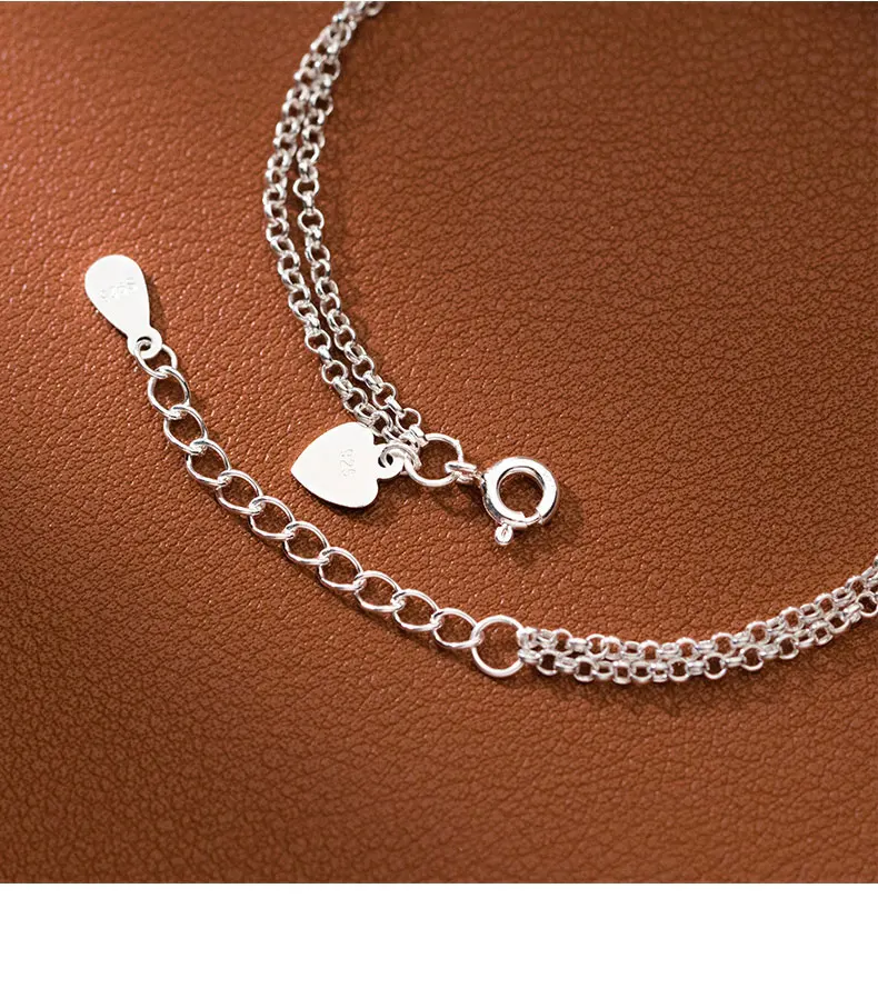 925 Sterling Silver Infinity Bracelet for Women Minimalist Double Layer Chain Design Dainty Zircon Inlaid 8‑Shaped Charm