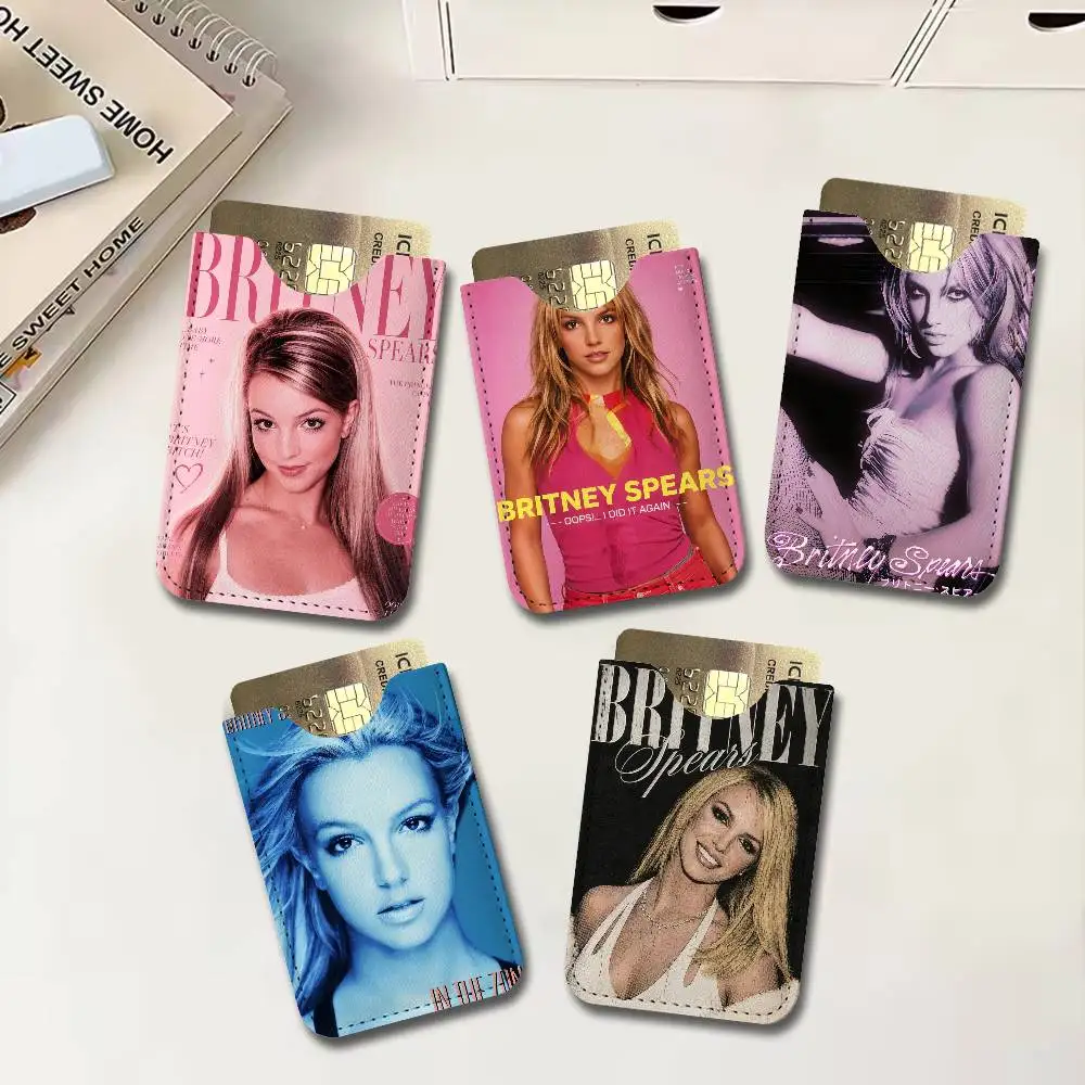 Pop Princess Singer B-Britney Spears Ultra Slim Men Leather Mini Wallet Lightweight Credit Bus ID Card Holder Case