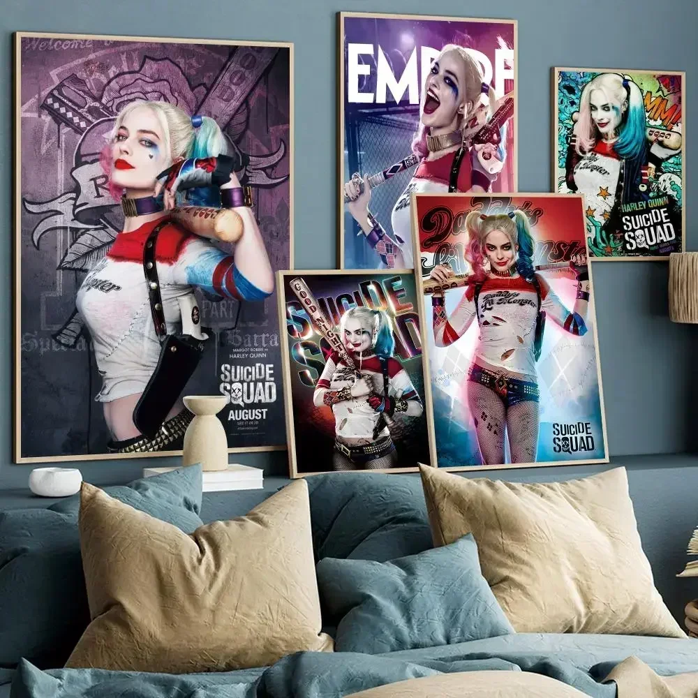 مثير فتاة Q-QuinnS-H-HarleyS المشارك الرجعية ورقة ملصق لعبة غرفة بار مقهى Vintage قماش اللوحة الألعاب الصبي غرفة ديكور المنزل