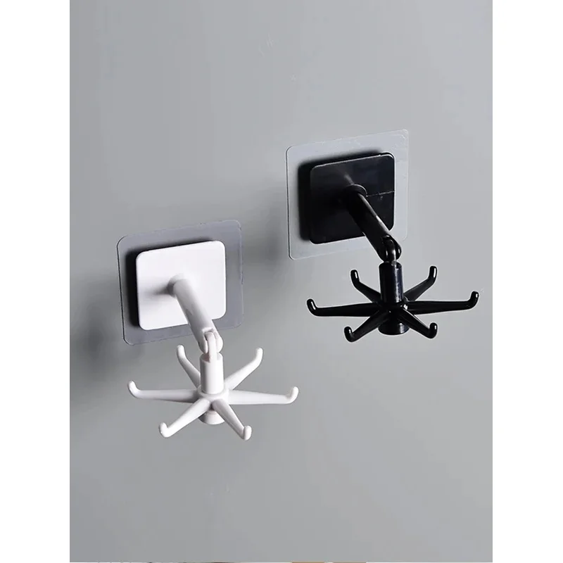 Crochets de cuisine, support de rangement rotatif sans poinçonnage, fournitures d'ustensiles de cuisine muraux, étagères multifonctions des dieux 5/10 pièces