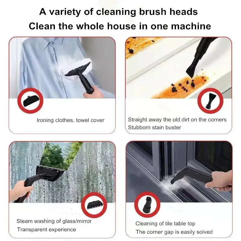 

【Best Choice】Digital Display S m Cleaner 1200W High-Pressure & High-Temperature for Kitchen Hood/Bathroom/AC Multi-Surface Deep
