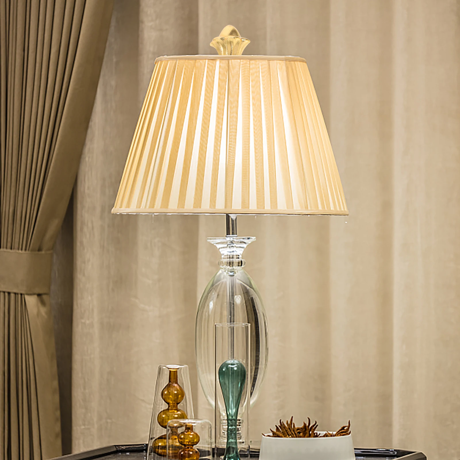 

4 Pcs Golden Hexagonal Lamp Finial Knob for Desk Floor Table Lamps Decorative Light Finials Metal Sturdy Practical