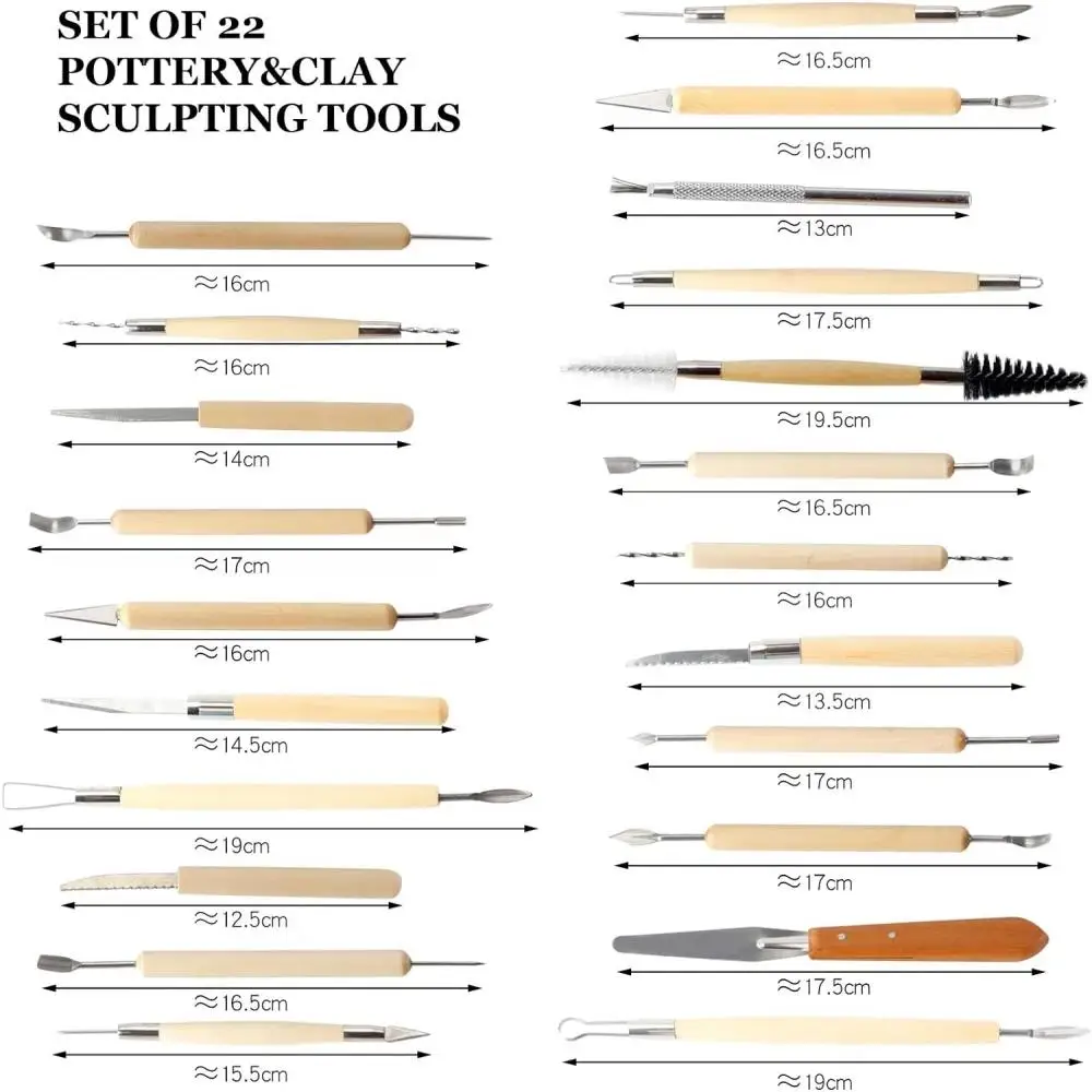 Pottery Clay Sculpting Tool Set Smoothing Wax Carving 5-61Pcs Ceramic Tools Polymer Shapers Modeling Carved Sculpture tool Kit