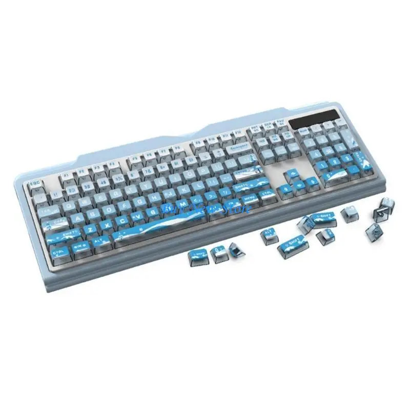 

20CE 116Keys Profile Keycaps Snow Pattern Translucent Backlit Keycap Set For Mechanical Keyboards Comfortable Typing