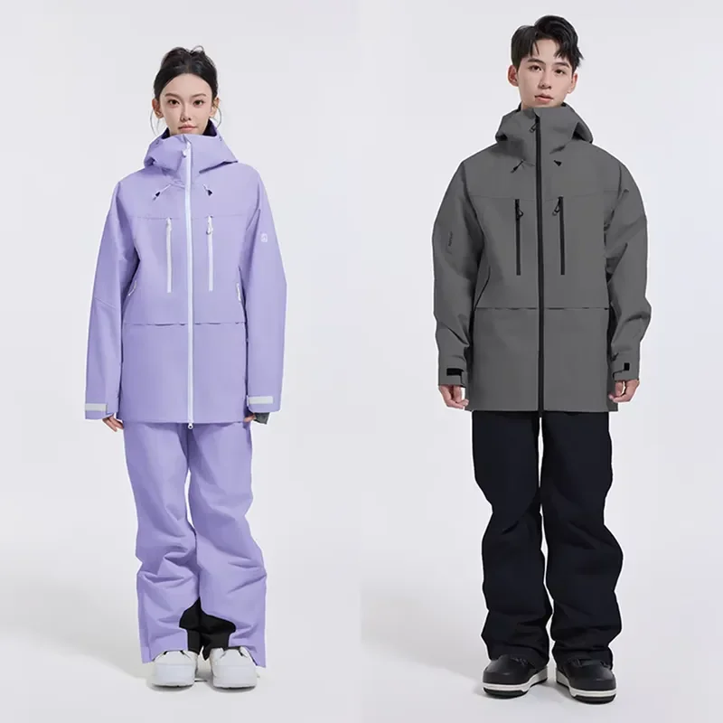2025 Unisex Ski Suit Jacket Pants Set 3L 20K Waterproof Windproof Thermal Insulated Professional Snowsuit