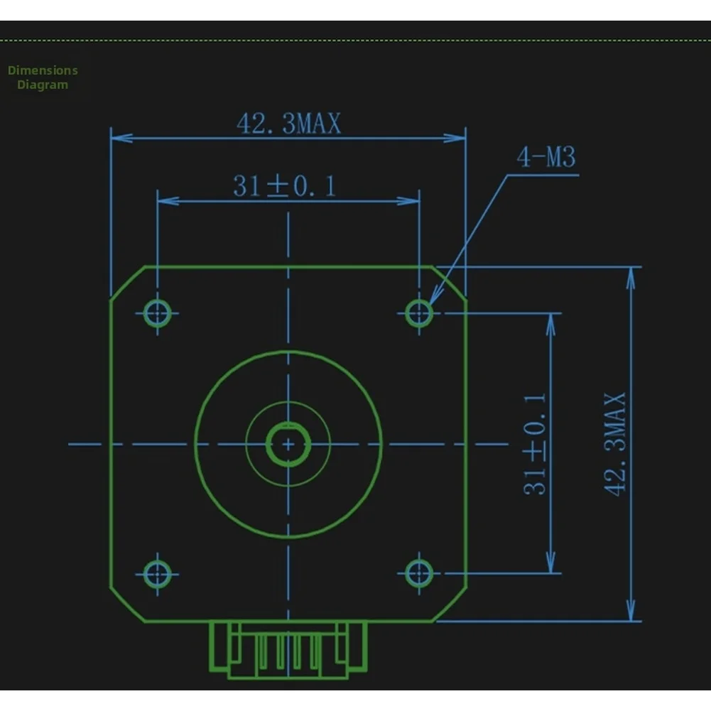 42mm Two Phase Four Wire Stepper Motor With Magnetic Core Hole 1.8 Degree 4kgcm For 3D Printer Engraving Machine Drive Reactor