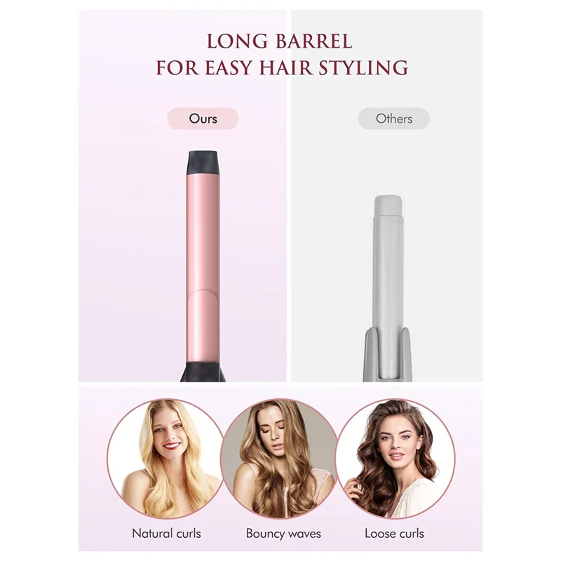 Ferro de ondulação rotativo de aquecimento rápido automático a01v, ferro de ondulação de temperatura, ferro de ondulação de tensão dupla plugue da ue