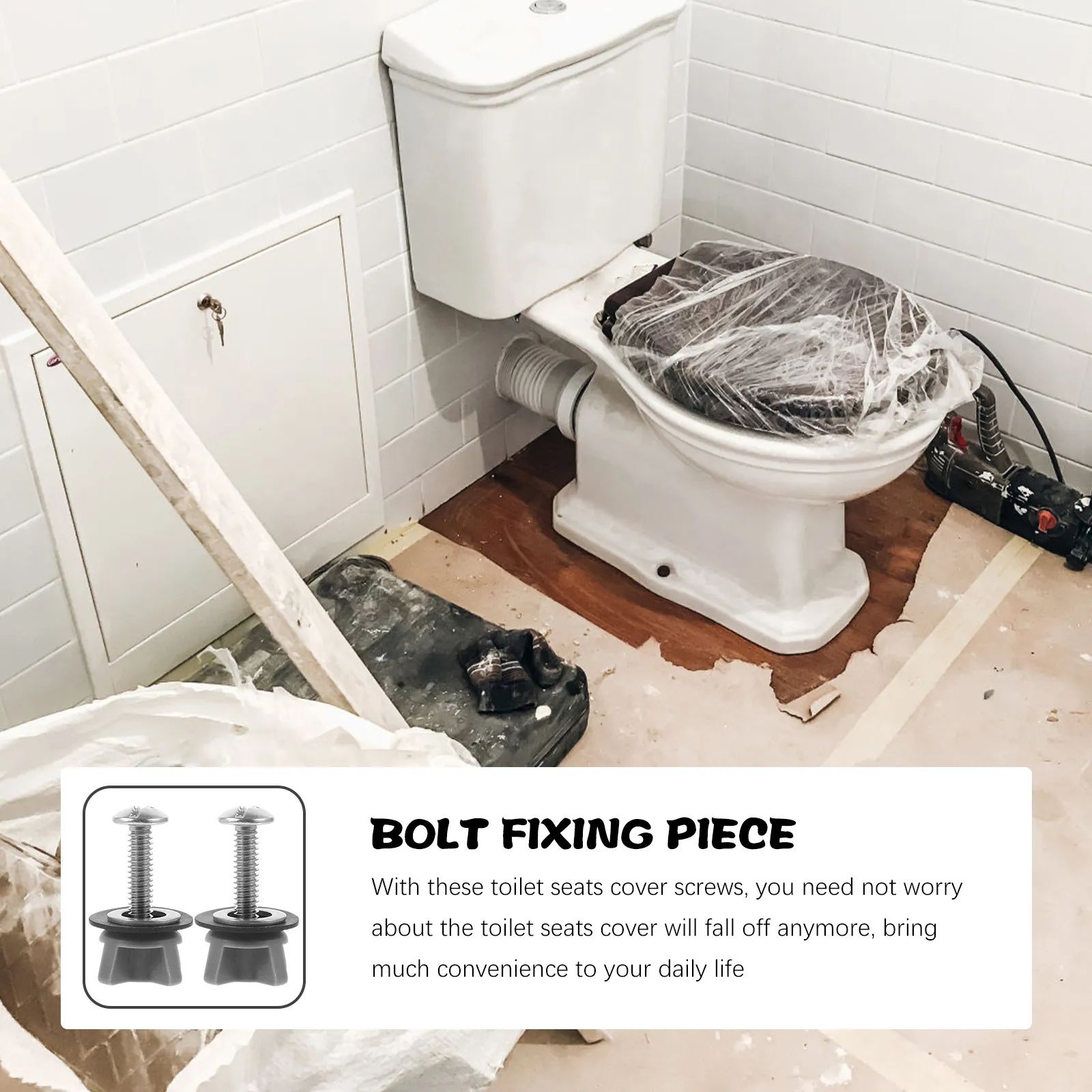 

2Pcs Toilet Seat Screws Replacement Kit ABS Iron Heavy-Duty Fixing Bolts for Toilet Seat Covers Universal Bathroom Repair
