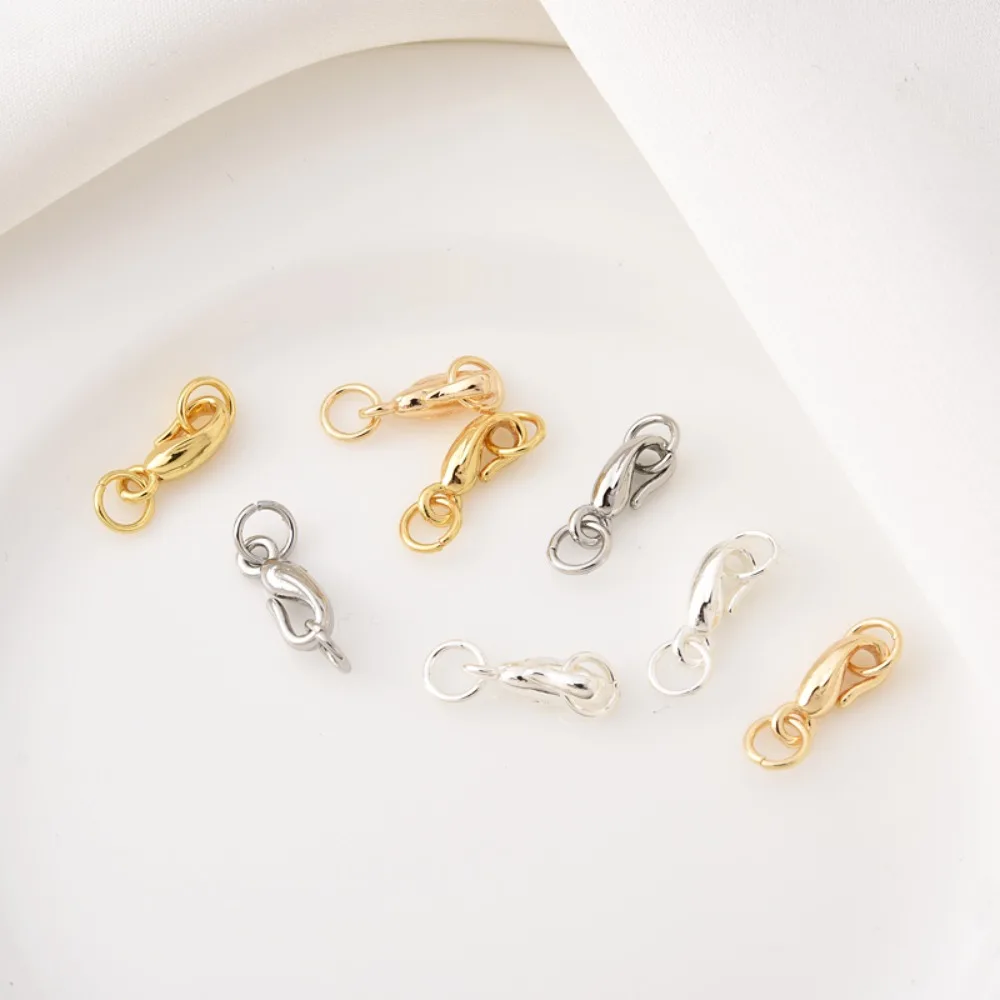 

Покрытие из 14-каратного золота с закрытой петлей, пряжка-крючок, браслет ручной работы, ожерелье, пряжка с концевым соединением, пряжка с рыболовным крючком