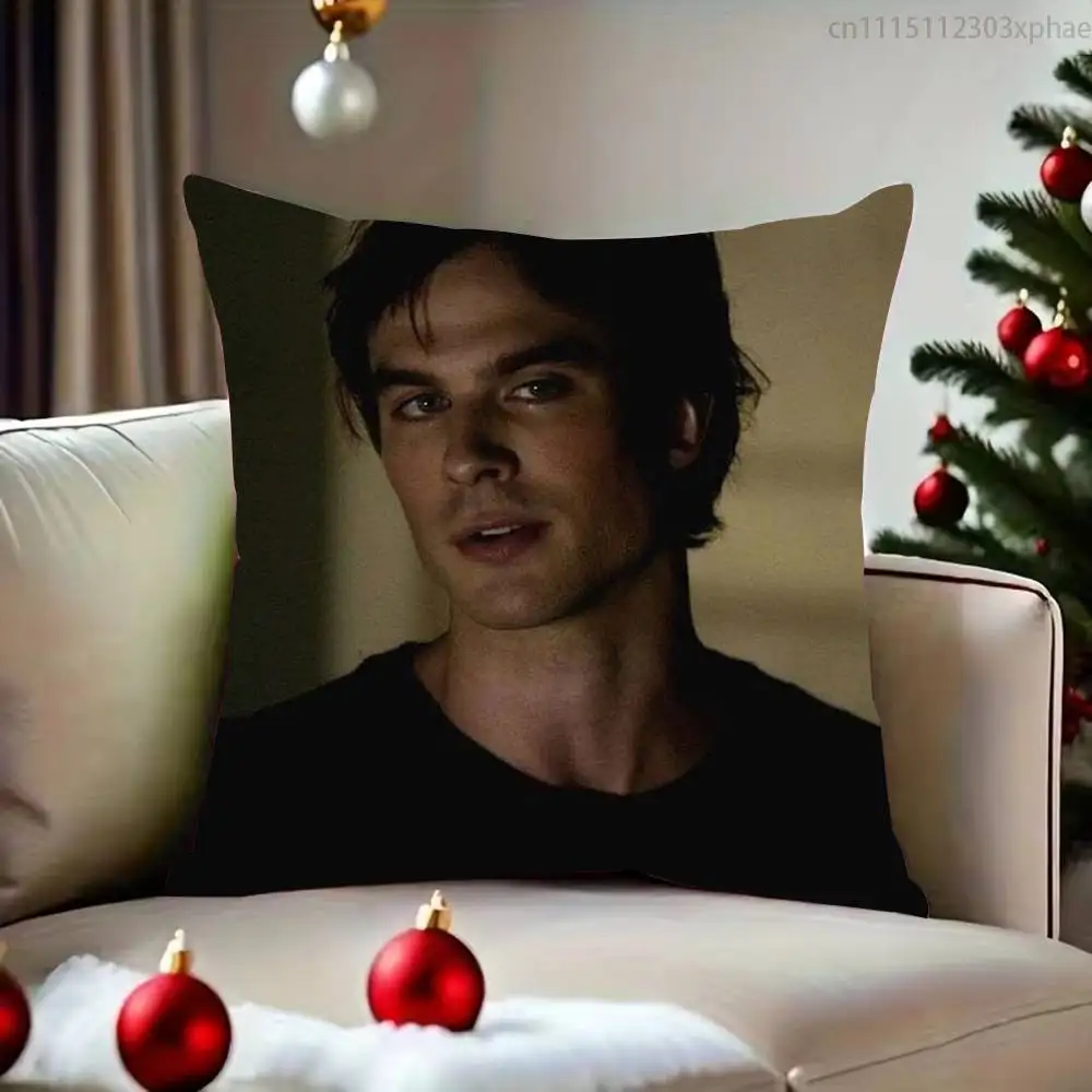 D-Damon Salvatore Pillow Case For Sofa Bedroom Living Room Plush Cushion Cover Decorations and Protector