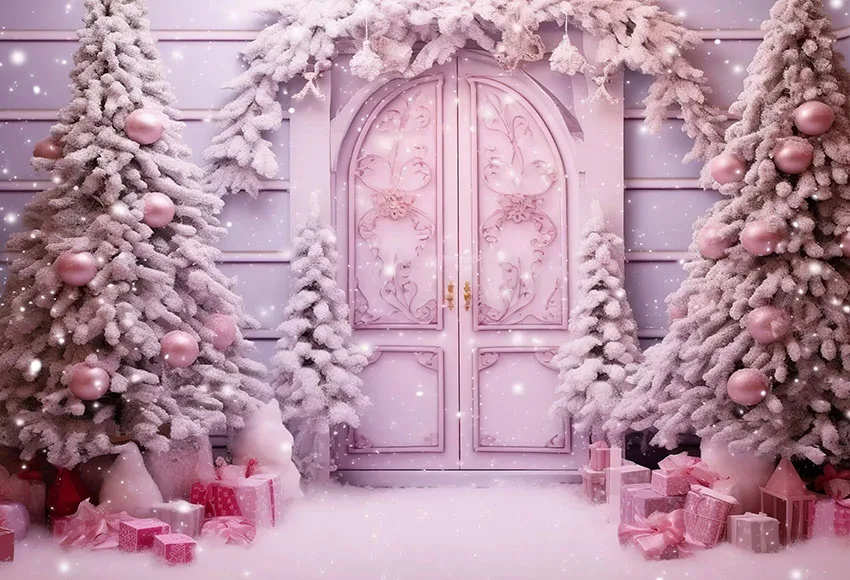 Mehofond-Sweet Shop Fotografia Contexto, Retrato Infantil, Árvore de Natal, Casa Rosa, Inverno Neve Fundo, Estúdio Photocall