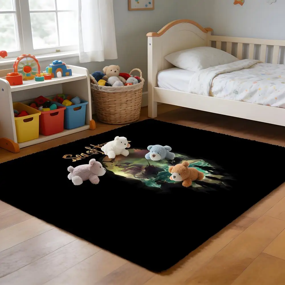 

Floor Mat Soft Flannel Rug Non-Slip Absorbent Mat for Bathroom Bedroom Home Decor Hot Anime S-Sea of T-Thieves