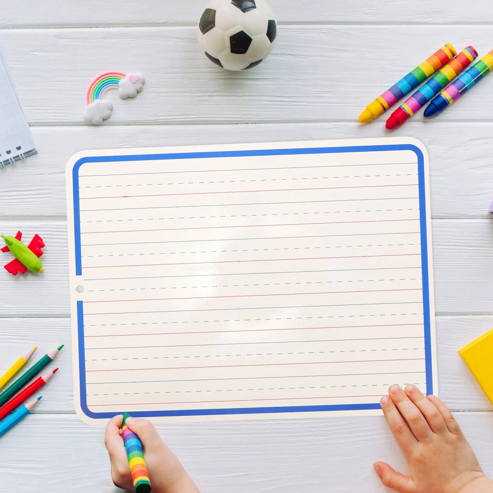 سبورة بيضاء تعليمية صغيرة للمراهقين، أنشطة كتابة الرسم، أداة تعليمية إبداعية، سبورة بيضاء مع خطوط #3