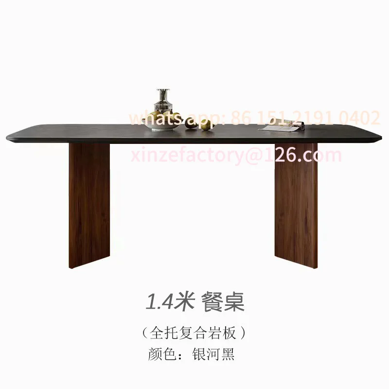 Customizable French Vintage Walnut Slate Dining Table