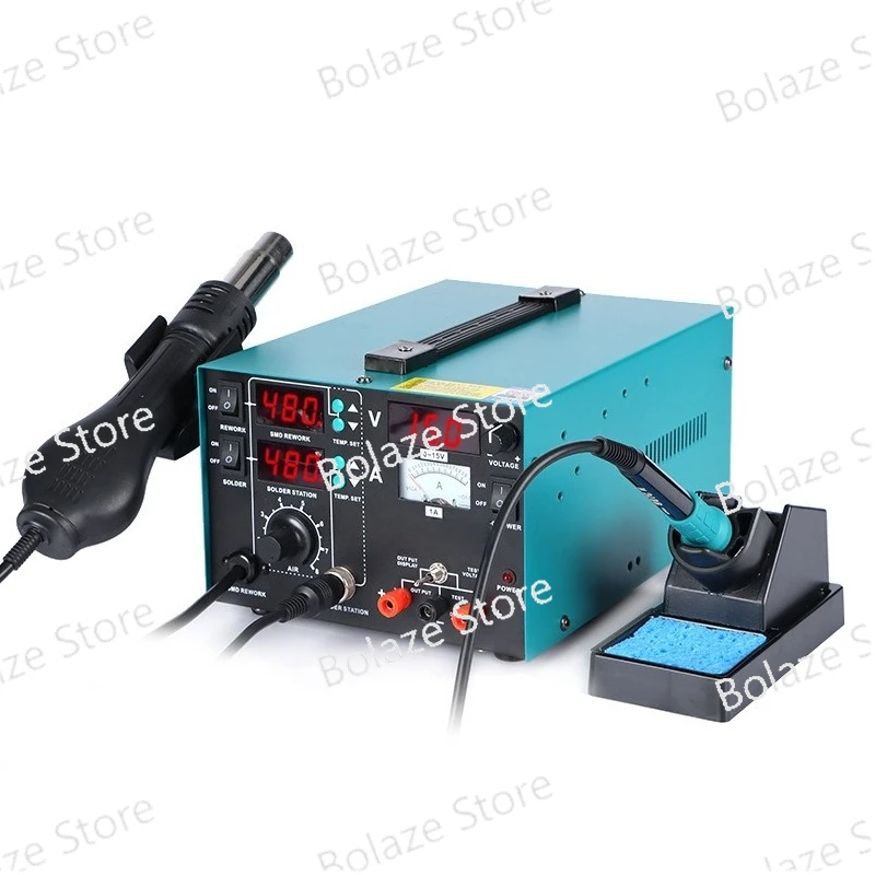 3 in 1 Digital Adjustable Temperature Hot Air Rework Station Soldering Station Power Supply Hot Air Gun Welding Tool