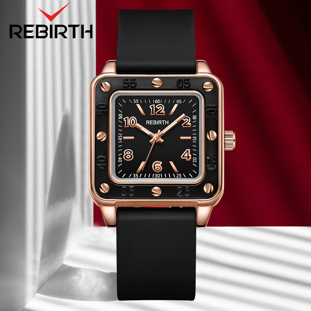 

REBIRTH 2023, модные новые женские силиконовые женские квадратные кварцевые часы для девочек, наручные часы для женщин представляálálálвли..." изменений