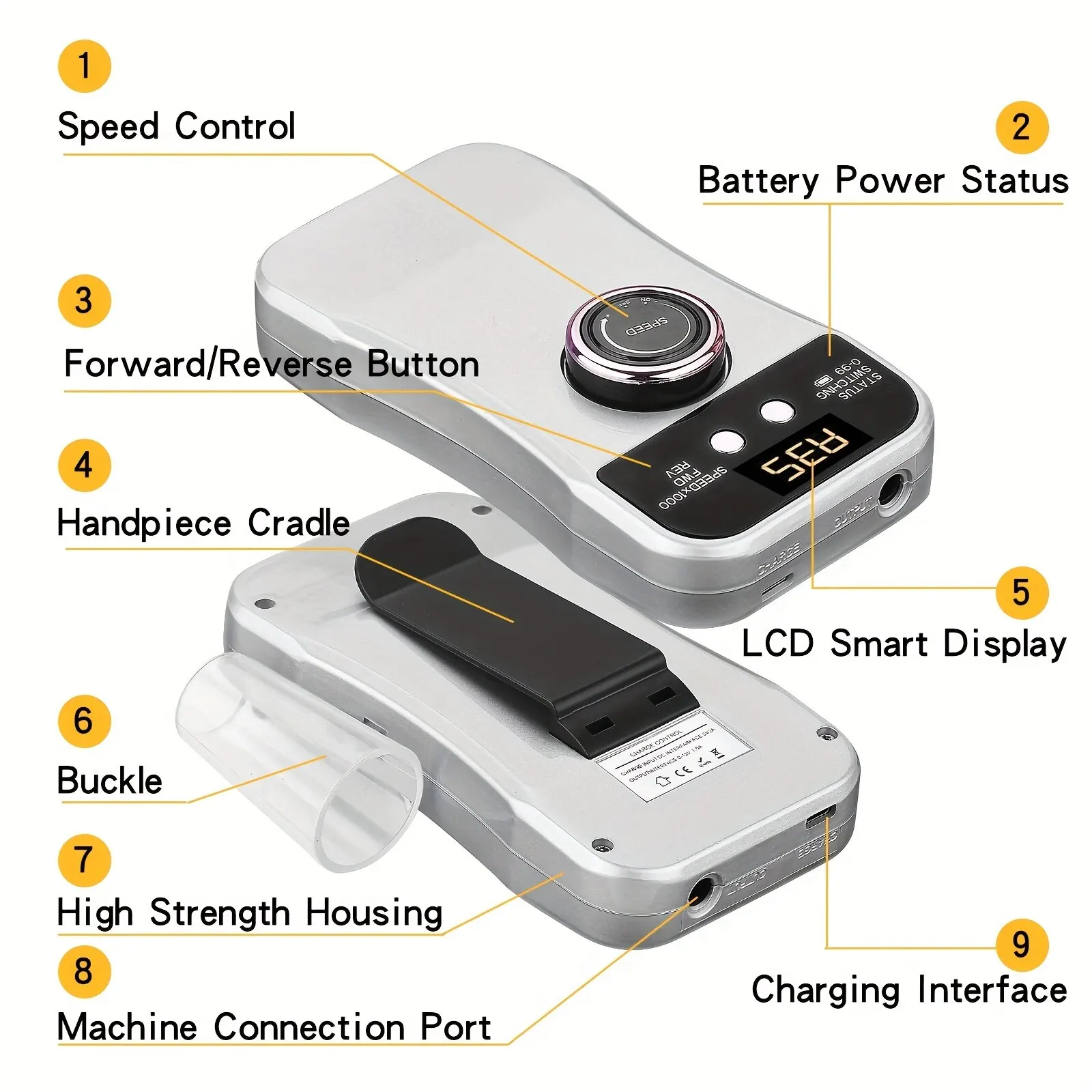ماكينة حفر الأظافر المحمولة القابلة لإعادة الشحن ، 65 واط ، 35000 دورة في الدقيقة ، قابلة لإعادة الشحن ، الاكريليك ، إزالة الأظافر ، تلميع ، مجموعة مانيكير وباديكير #4