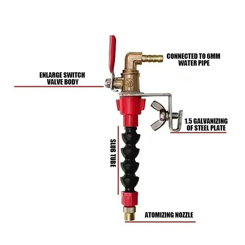 Ugello del sistema Nebulizzazione del liquido refrigerante Spruzzatore d'acqua per la rimozione della polvere a prova di polvere per la tagliatrice di piastrelle di mattoni di marmo Taglierina per smerigliatrice angolare