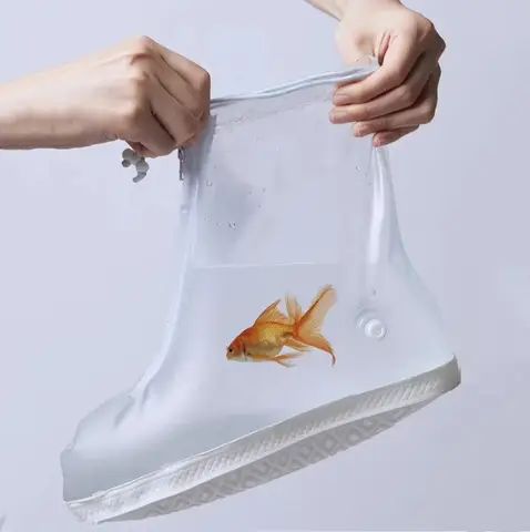 방수 실리콘 신발 커버 미끄럼 방지 레인 부츠 보호대 실내 야외 걷기 하이킹 비오는 날 신발 보호대