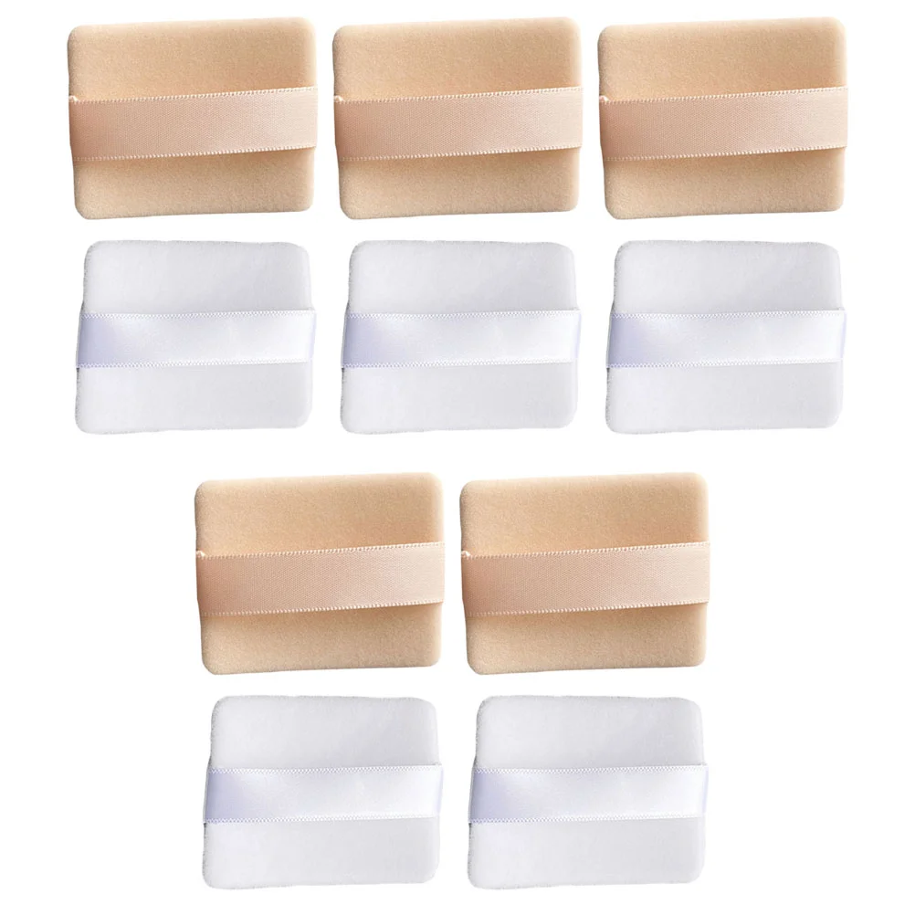 10 Pcs Powder Puff Washable Facial Synthetic Sponge Cushion Makeup High Density Flocked Velvet Double Sided Shape Cosmetics