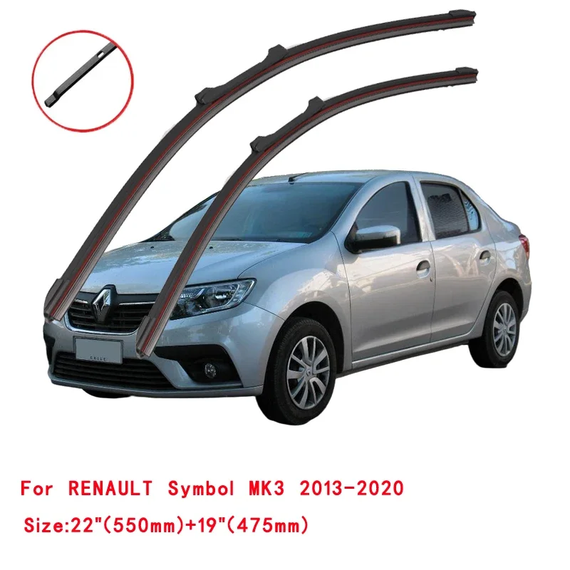 

For RENAULT Symbol MK1 MK2 MK3 MK4 1999-2024 Double Rubber Car Windshield Wiper Blade Front Windscreen Windshield Accessories