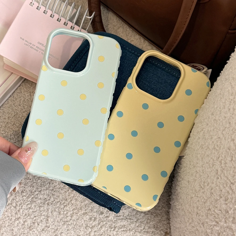 INS Niedliche Polka Dot Weiche Handyhülle für iPhone 14 16 15 17 18 Pro Max Koreanische Candy Pink Handy Schutzhülle Rückseite – Detail 17