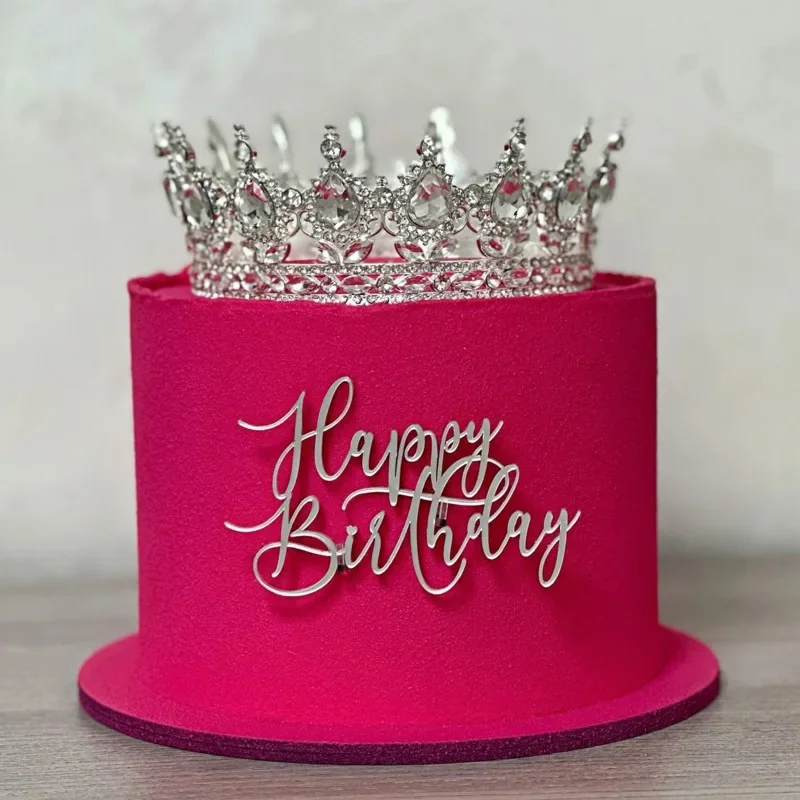 

Cake Decoration Wedding Party For Birthday Luxury Crystal Crown Cake Topper Beautiful Large Or Princess Theme Celebration Gifts
