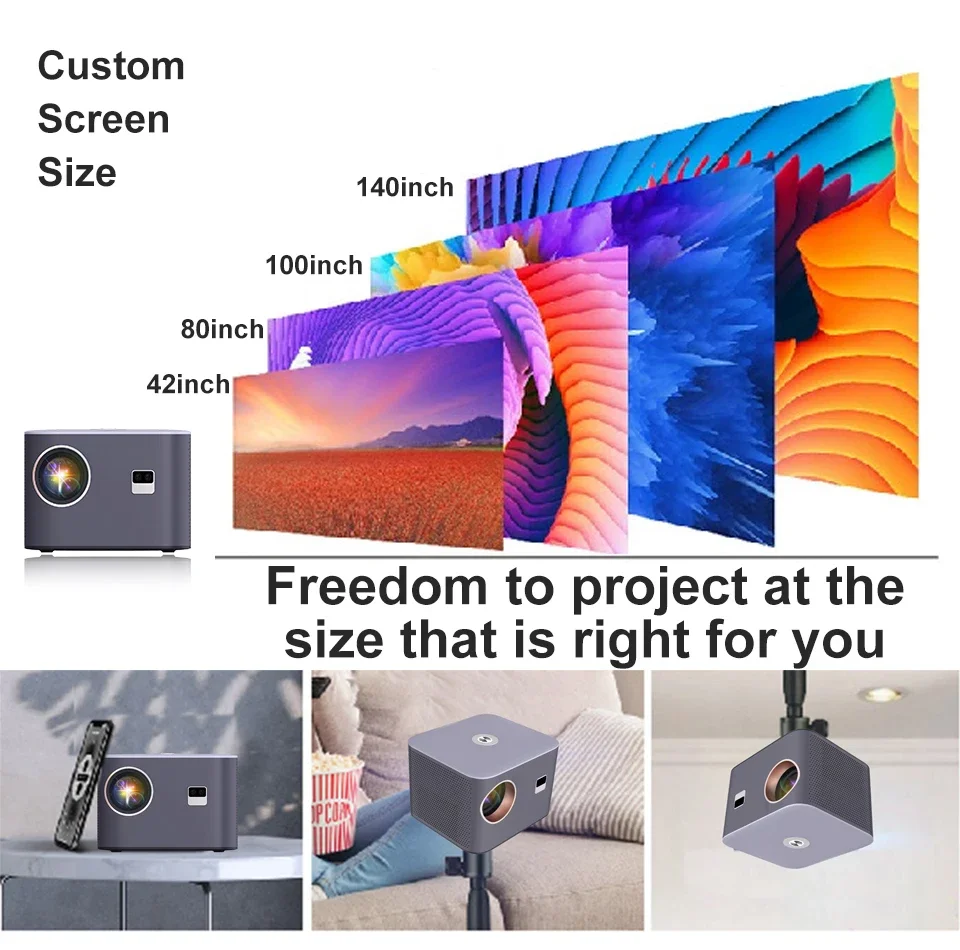 Proyector Acp 990 Aaxa Pico A10 Mini Hd A Pequeño 8K Uhd 5G 5000 Ansi Lumens 3Lcd Láser 4K Toptro Proyector Hy300 Ai
