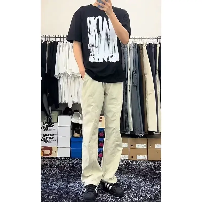 

Denim pants new trend Japanese ins temperament versatile simple trend lazy Harajuku artistic fashion