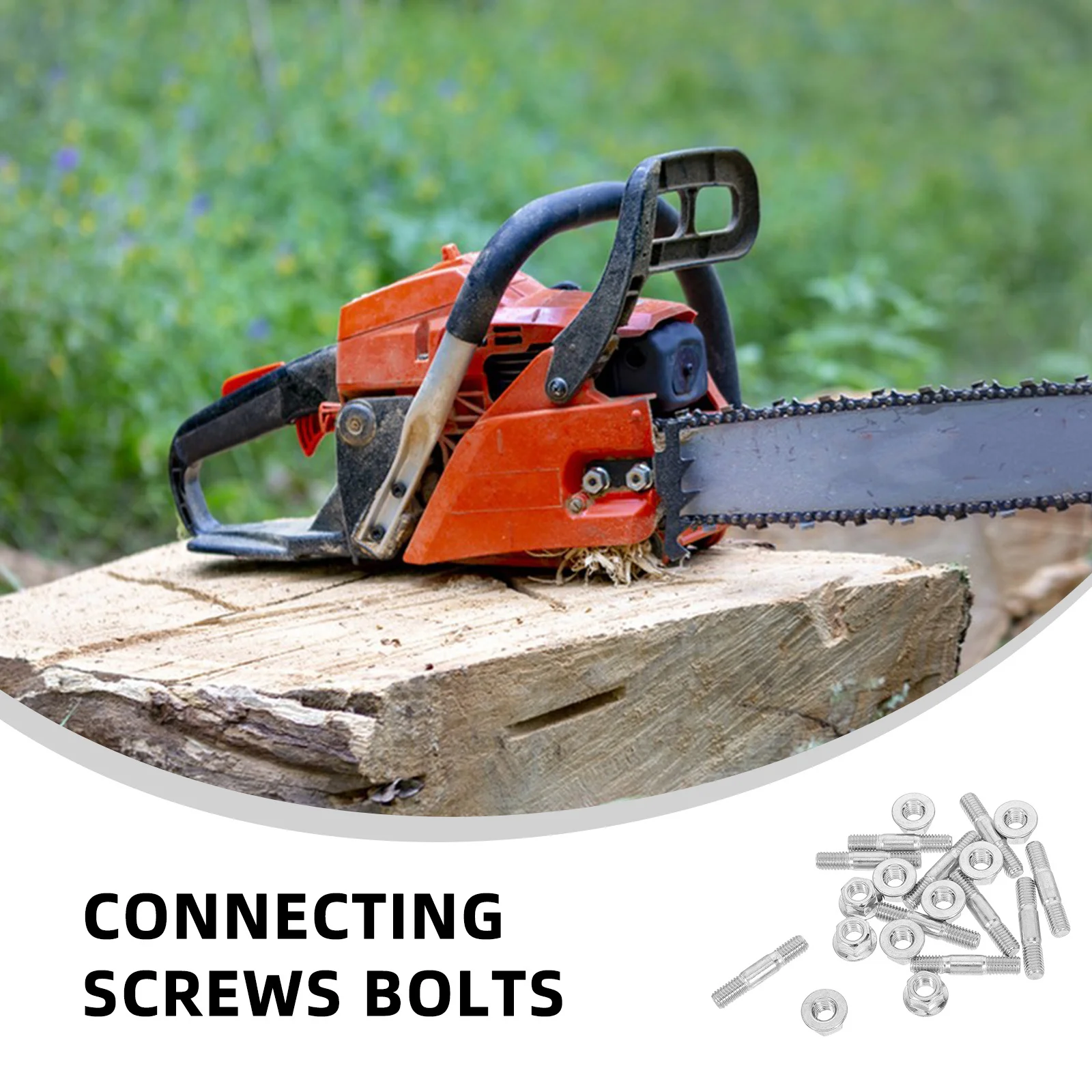 1 Satz Metall-Kettensägenplatten-Schrauben, doppelköpfige Schrauben, selbstschneidende Bolzen für die Wartungssatz zum Anziehen von Stangenschienen